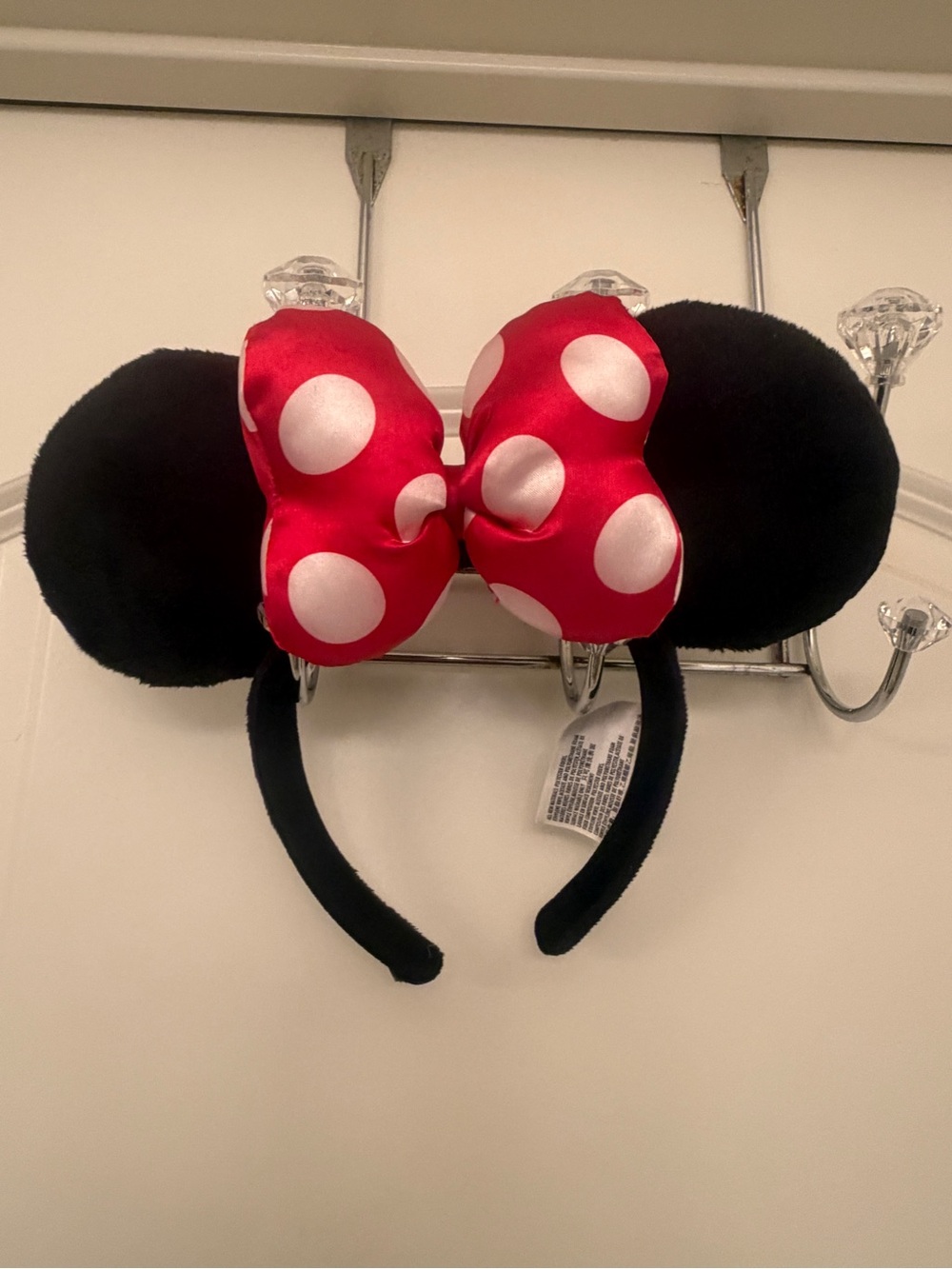 Disney Black Mouse Ear Headband with Red Polka Dot Bow